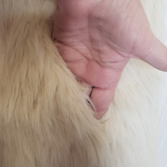 Jack ivory Scotlyn faux fur long open front vest size small - Picture 4 of 9